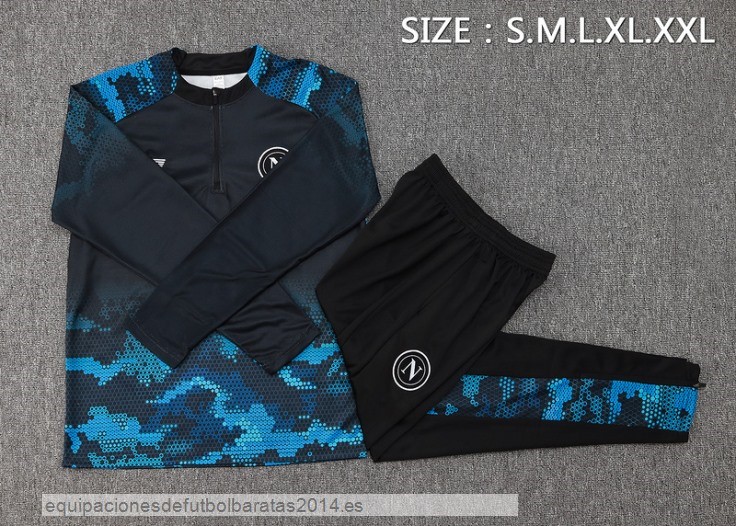 Nuevo Conjunto Completo Sudadera Entrenamiento Napoli 24/25 Azul Negro Baratas